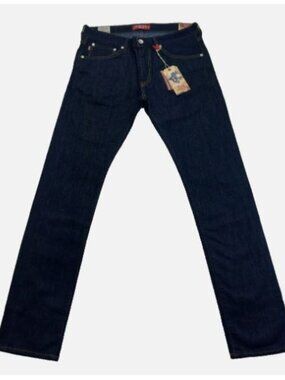 True Grit Made in USA W32 L32 Bowery Slim Cone Denim Men's Jeans Midnight Blue